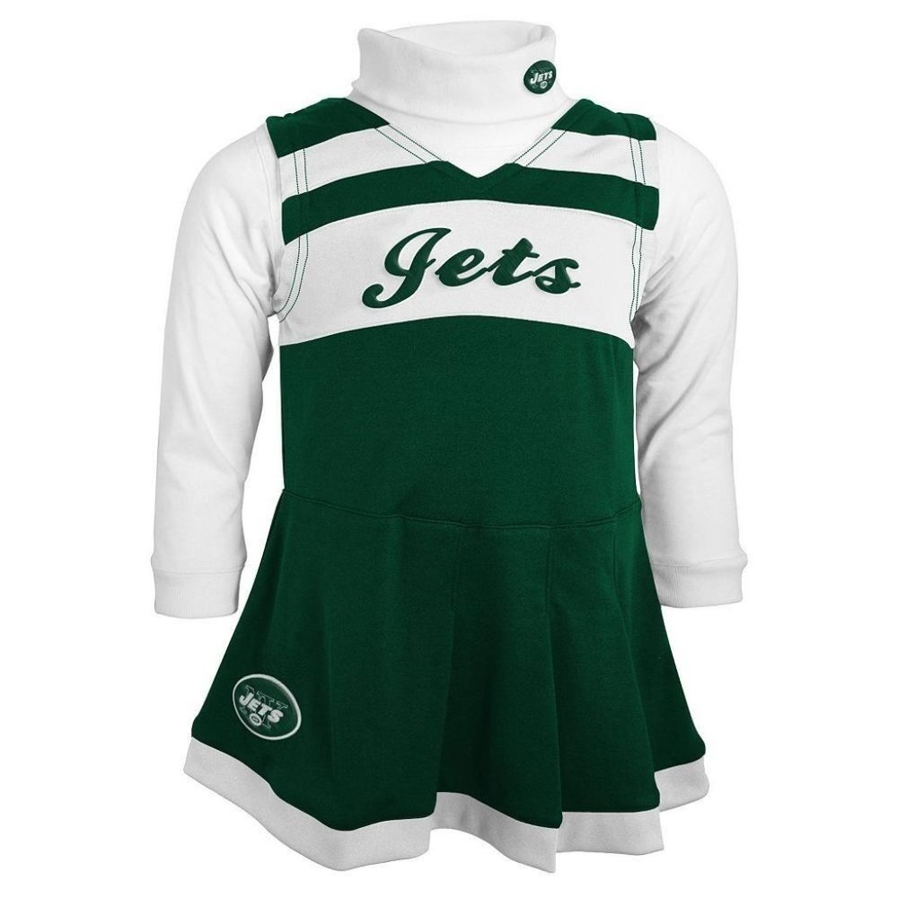 New York JETS 2 Piece Toddler Cheerleader Dress Jumper NFL Football 3T NWT